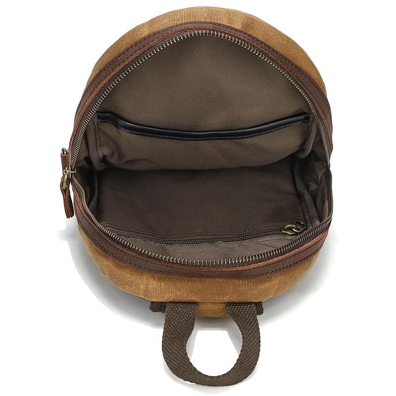 Canvas & Leather Men Chest Bag Crossbody & Waist Bag Combo - Earth Yellow