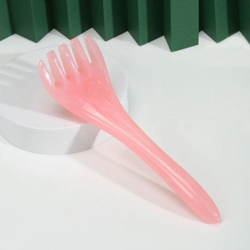 Stress-Reducing Massage Comb 5 Claws Meridian Therapy - Yellow