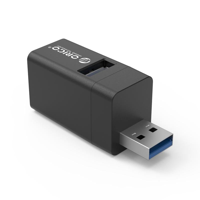 3-In-1 Usb Aluminum Mini Hub Adapter - Gray