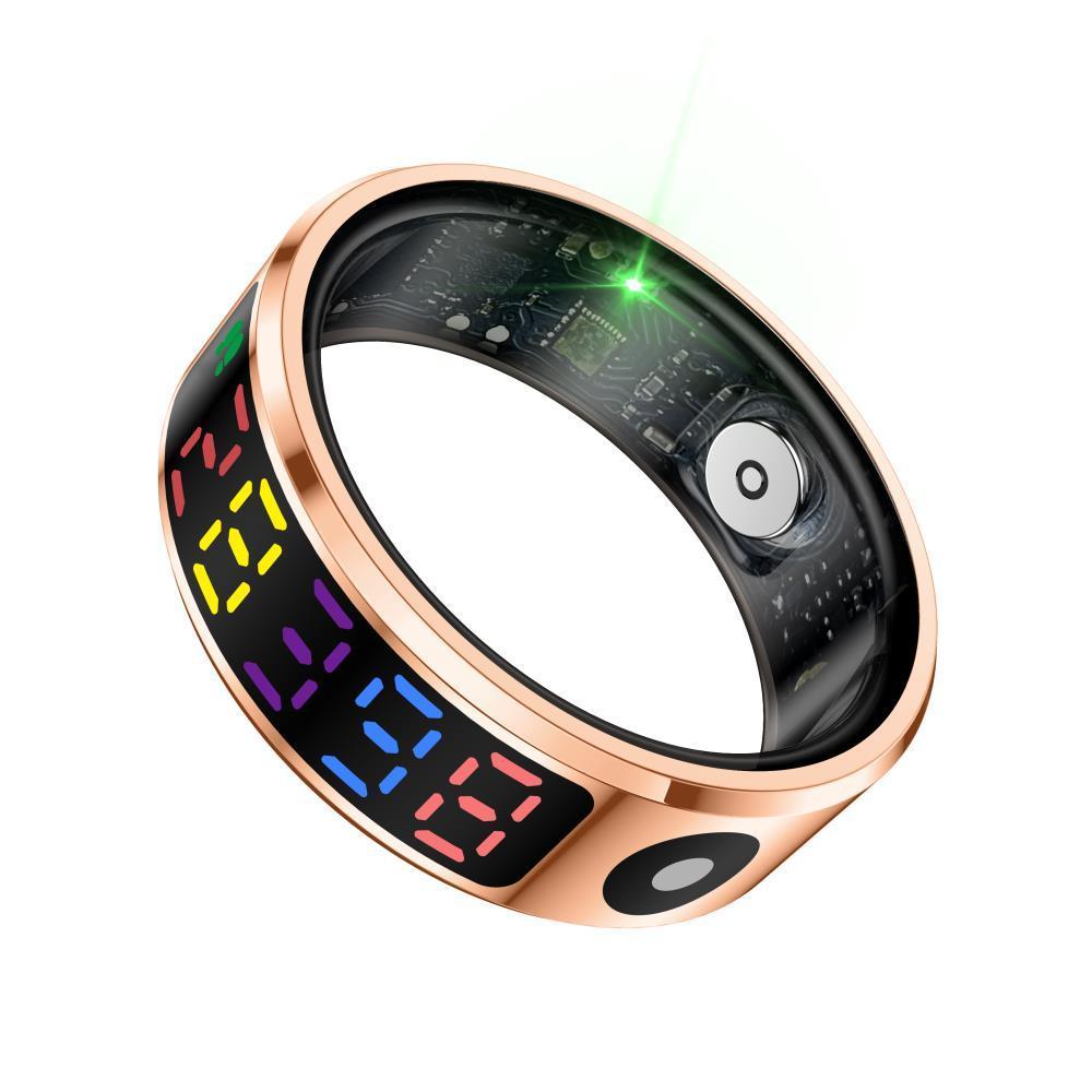 Smart Ring Heart Rate Blood Oxygen Sleep Sports Size 10 - Gold