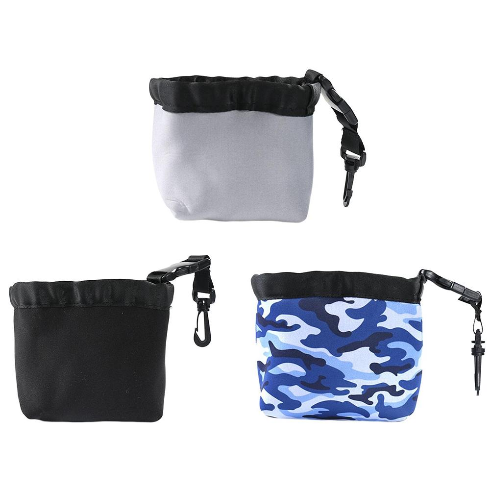 Black Portable Golf Ball Cleaning Bag - Waterproof & Removable
