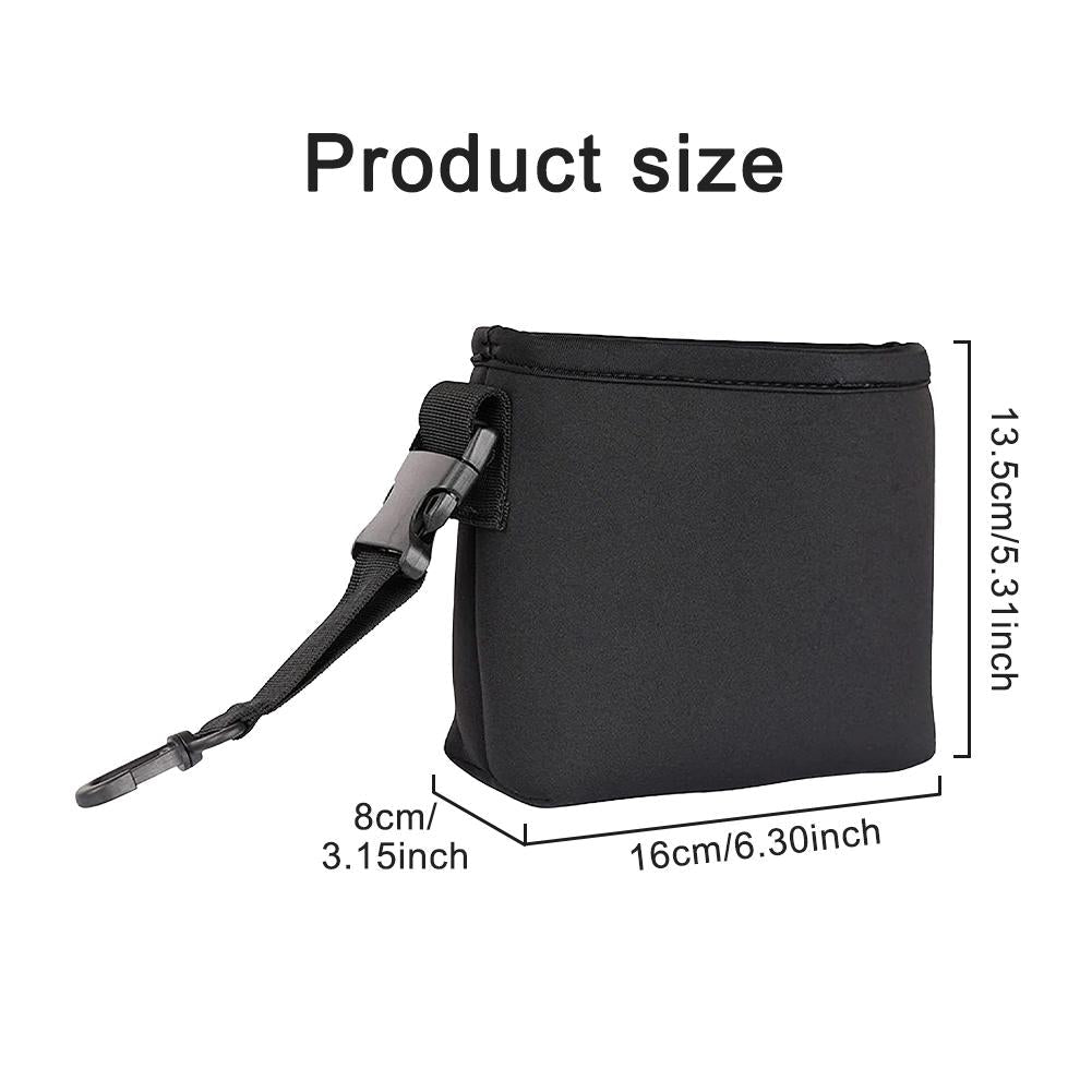 Black Portable Golf Ball Cleaning Bag - Waterproof & Removable