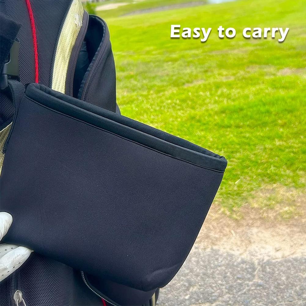 Black Portable Golf Ball Cleaning Bag - Waterproof & Removable