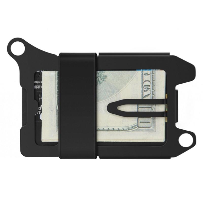 Rfid Metal Card Holder Compact Edc Wallet - Green Cloth Belt