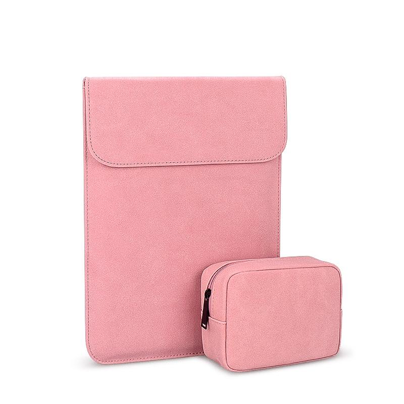 11.6-12.5 Inch Ultra-thin Notebook Liner Bag with Small Bag - Pu02 - Light Grey