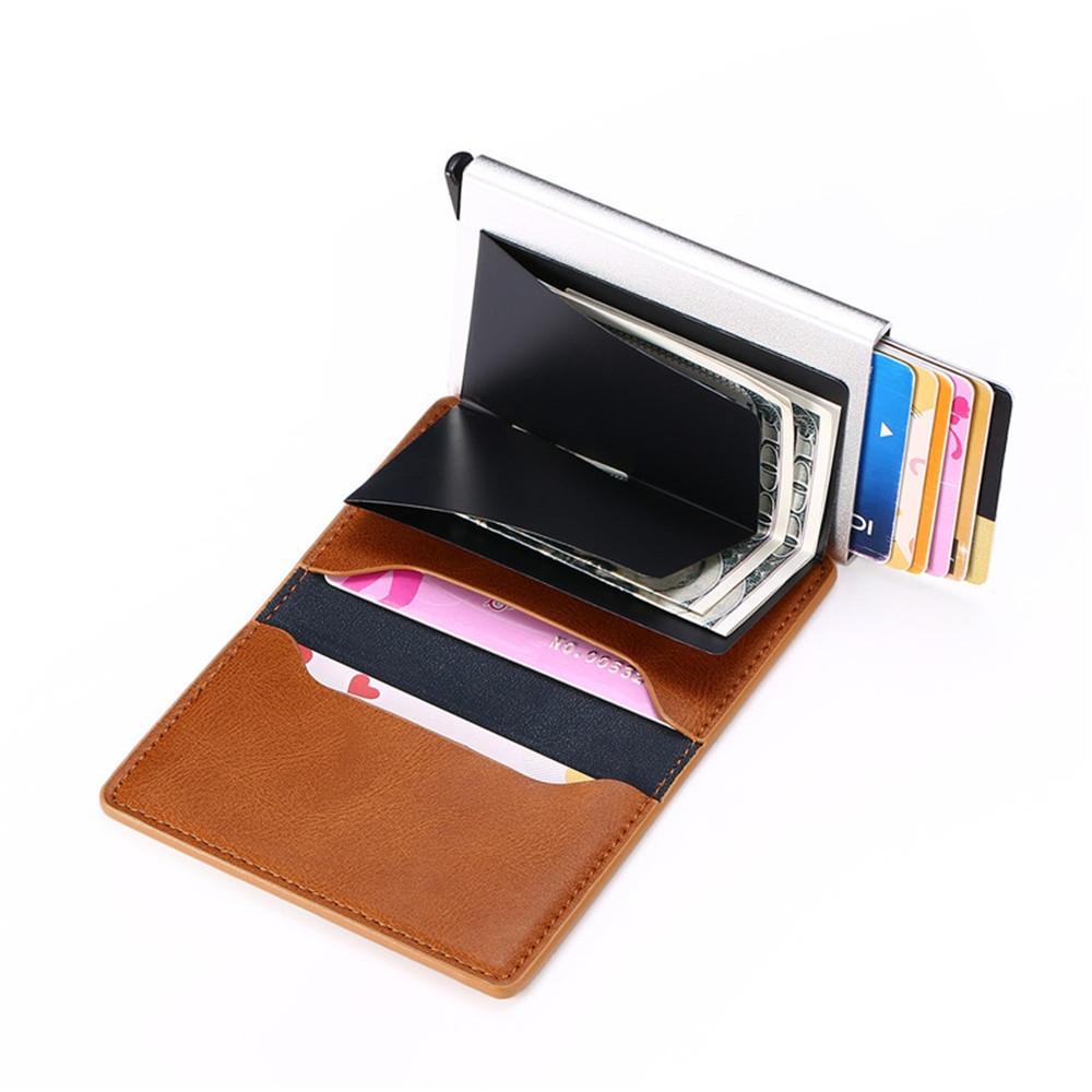 Automatic Rfid Blocking Card Holder with Coin Pocket - Blue