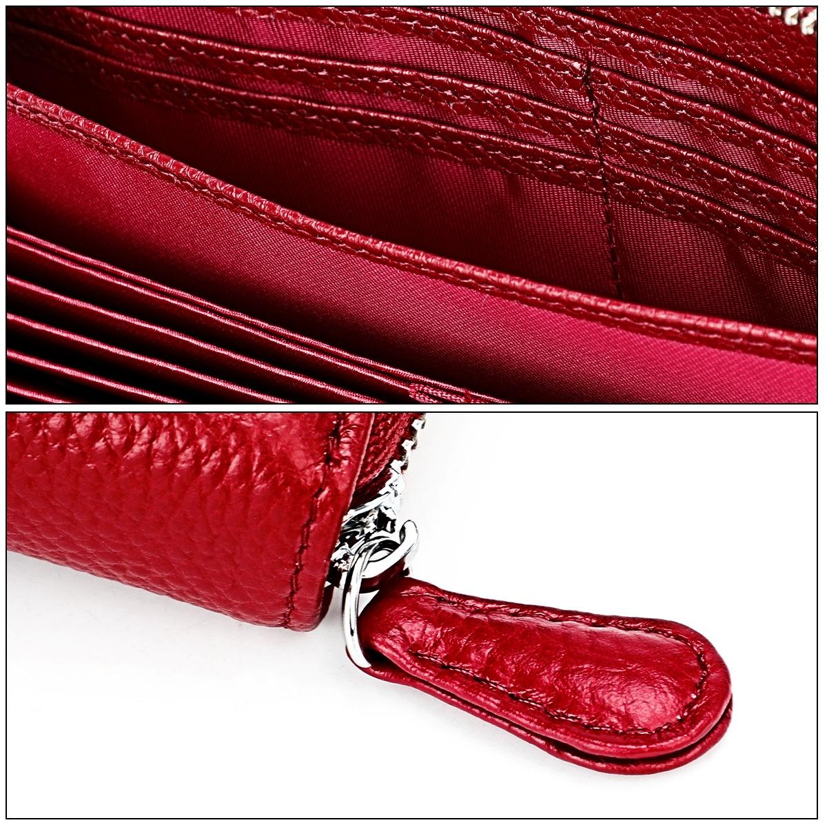 Stylish Rfid Clutch with Zipper - Lychee Texture - Armygreen
