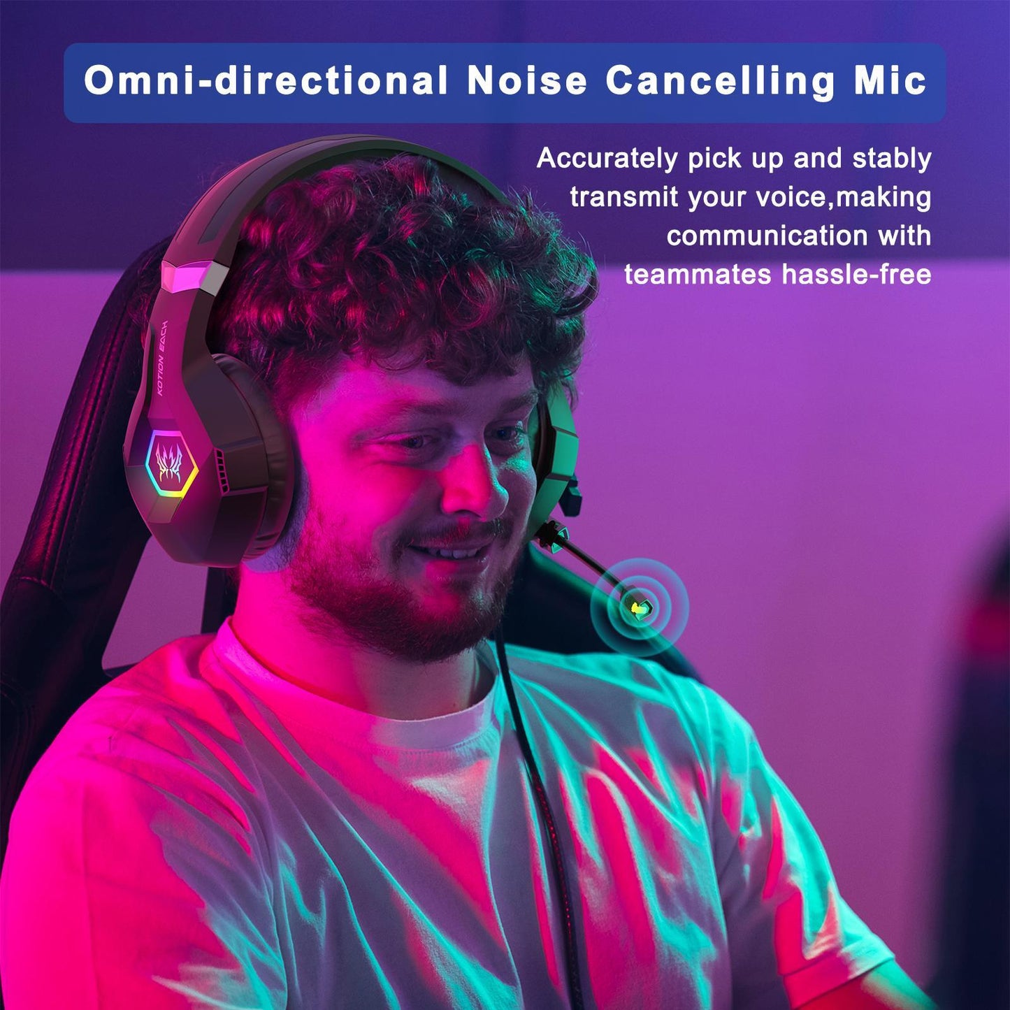 Omni Esports Headset With Mic 1.9M Length - White