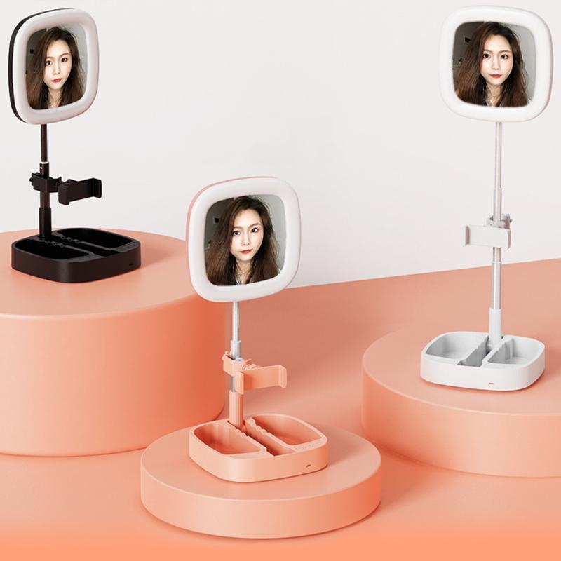 Portable Folding Desktop Live Broadcast Light Stand - Pink