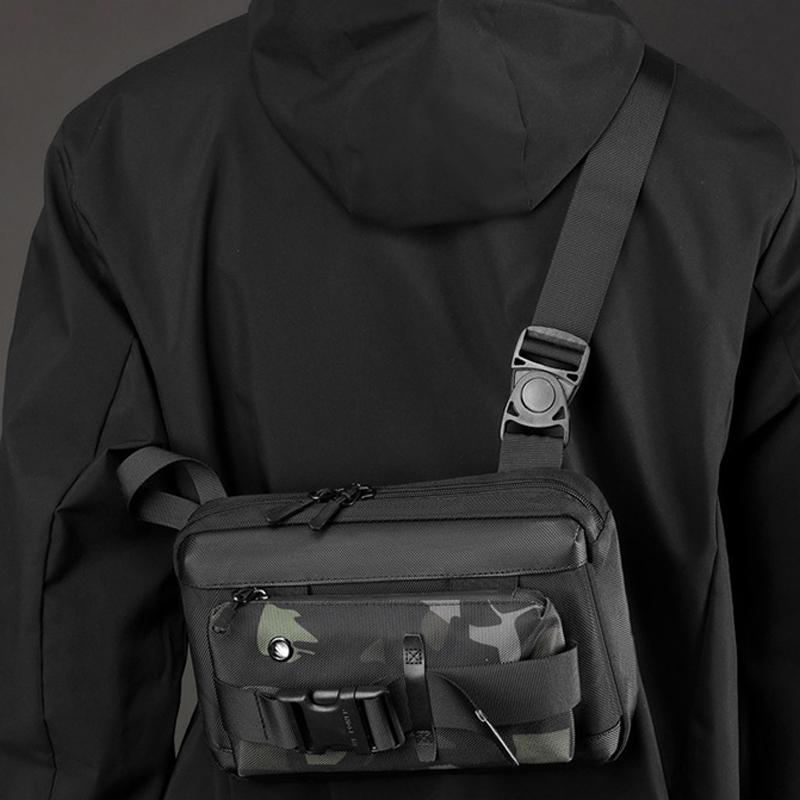 Functional Men Chest Bag Versatile Messenger Bag For Everyday Use - Grey