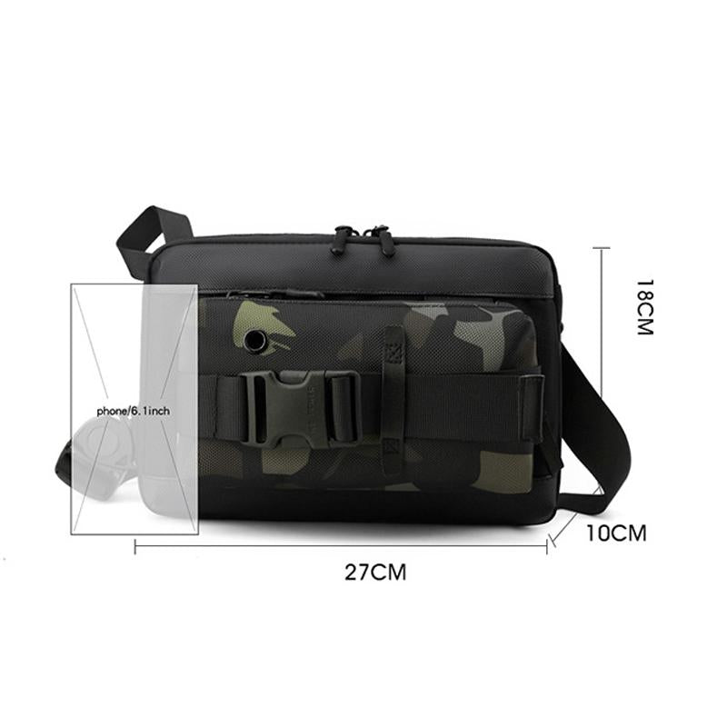 Functional Men Chest Bag Versatile Messenger Bag For Everyday Use - Grey