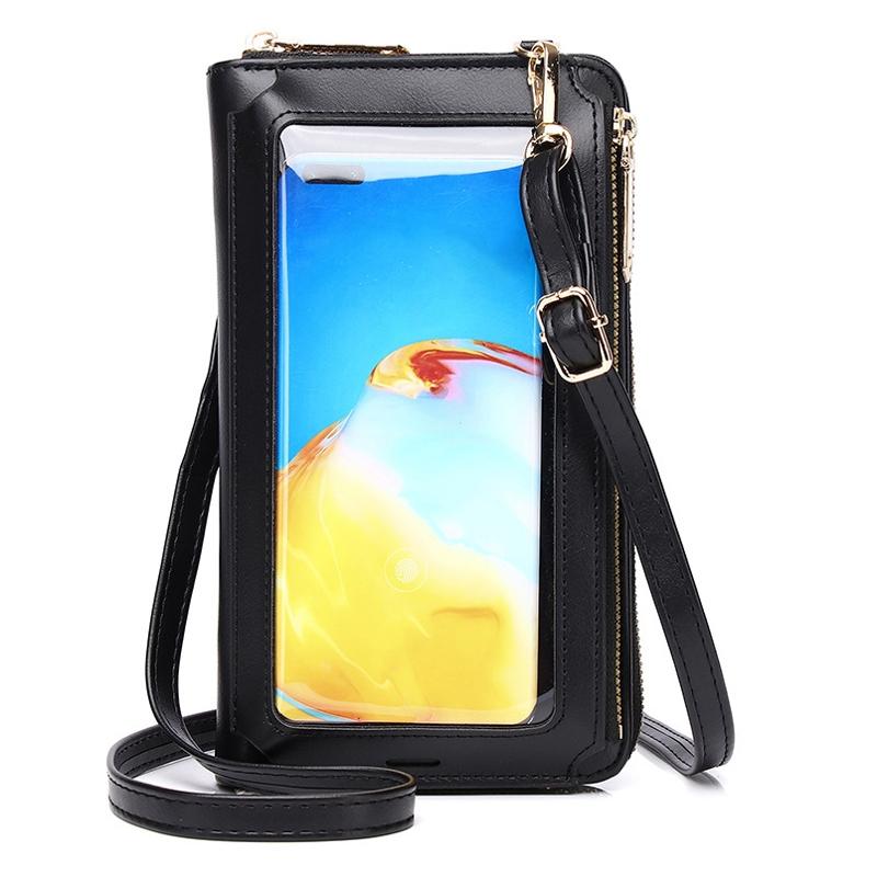 Touch Screen Cross Body Phone Bag Large Capacity - Red