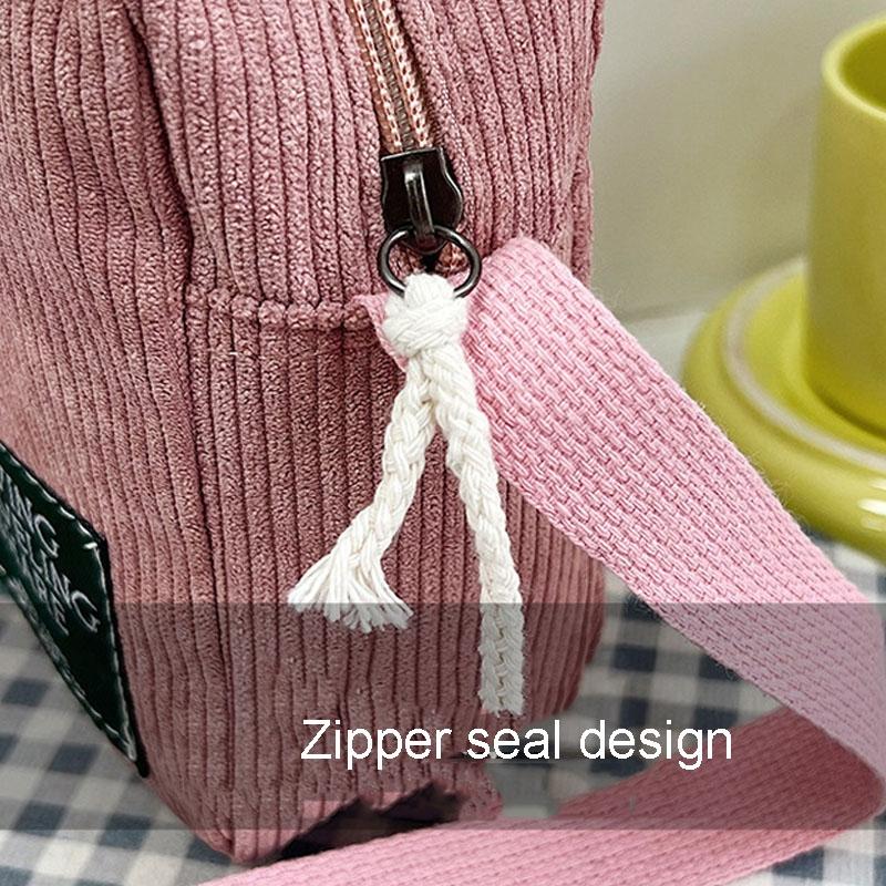 Striped Velvet Crossbody Bag Versatile & Simple - Pink