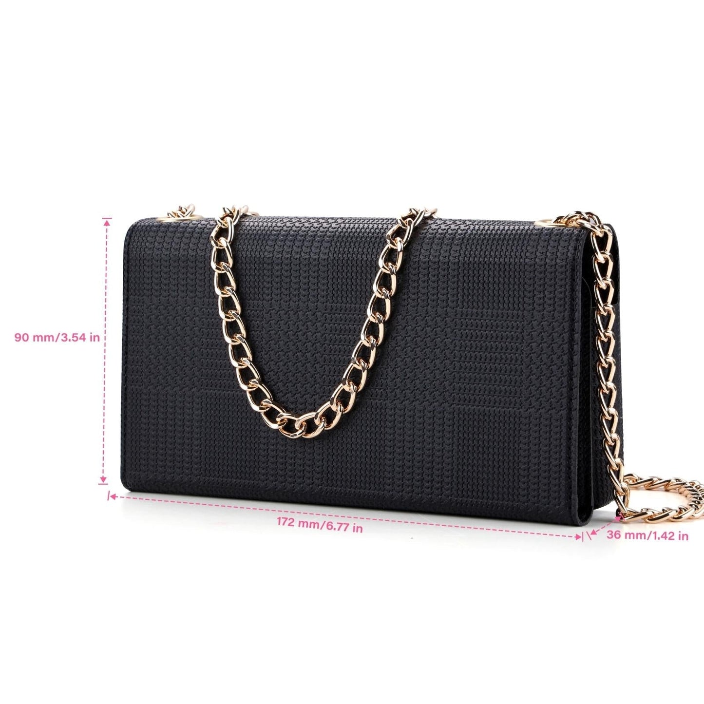Leather Crossbody Bag With Rfid Protection 20 X 10 X 3.5Cm - Pink