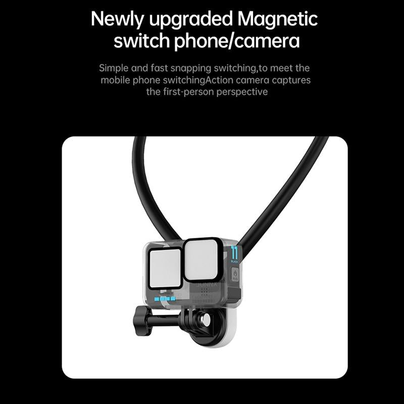 Versatile Magnetic Neck Holder for Phones and Action Cameras - Glacier Blue