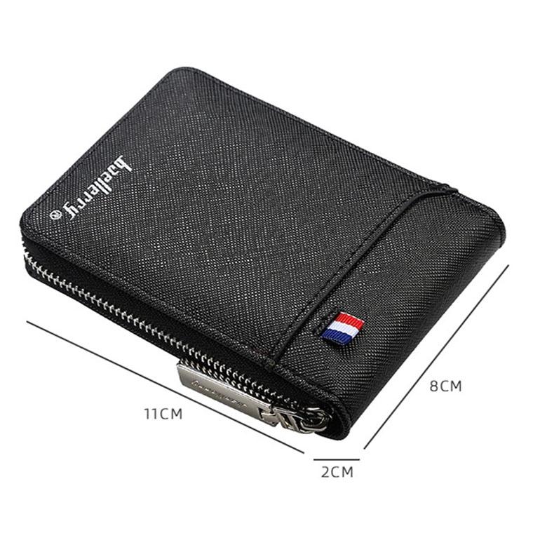 Large Multi Card Slot Organ Card Bag With Zip Coin Purse - Black