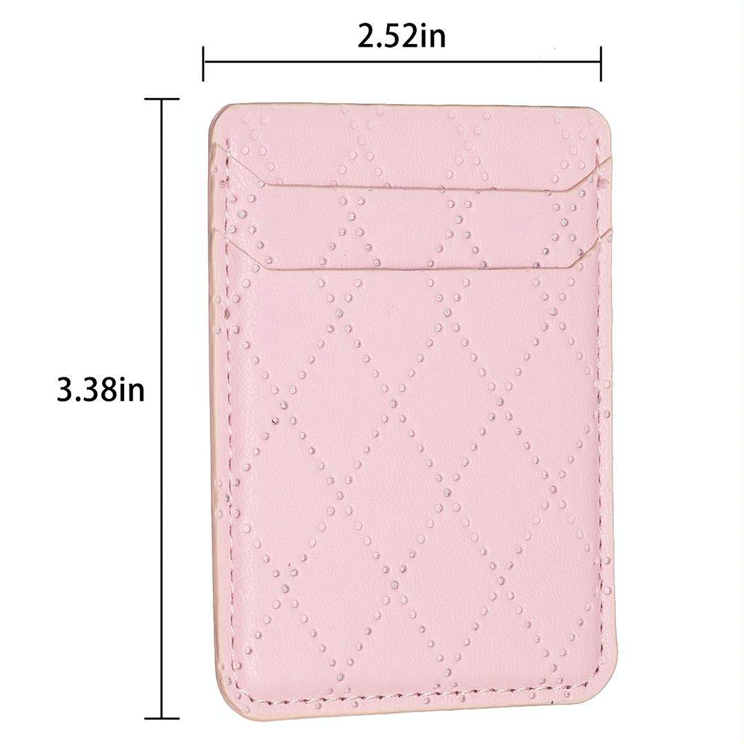 Diamond Lattice Card Bag Sticker For Mobile Phones - Pink