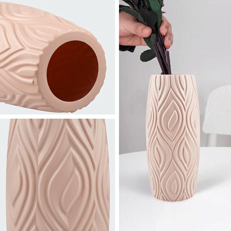 2-Piece Plastic Vase Set For Creative Flower Arrangements Wet And Dry Decor - Blue