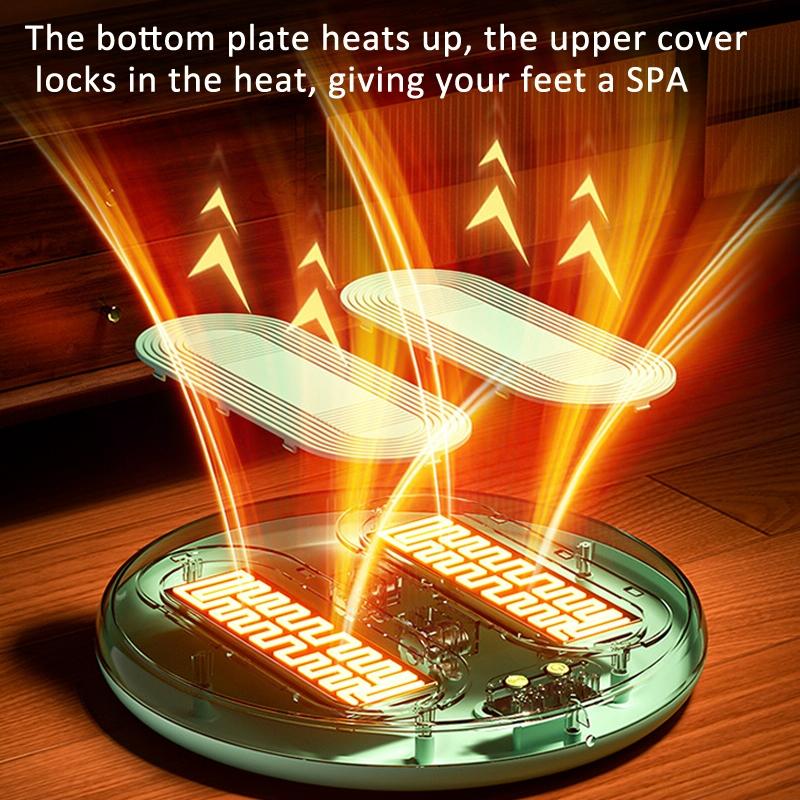 Adjustable 5V Usb Foot Massager Warmer 3 Temp & Vibration Levels - Milk Green