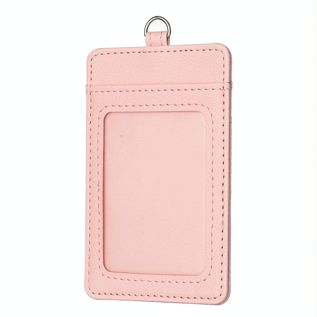 Vertical Id Card Bag & Lanyard - Pink