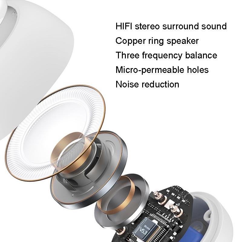 Lightweight Waterproof Bluetooth Earphone with Clip - Single-ear - White