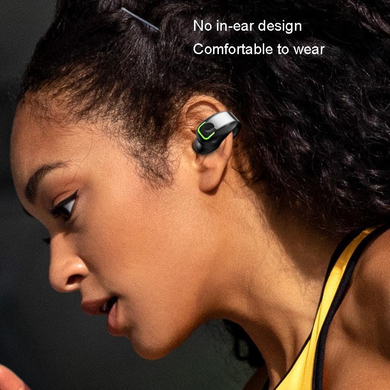 Lightweight Waterproof Bluetooth Earphone with Clip - Single-ear - White