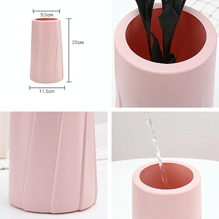 Creative Plastic Vase For Modern Decor - Simple Design - Pink