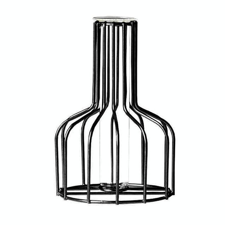 Black Wrought Iron Hydroponic Glass Flower Decoration - No Fake Flowers - Black