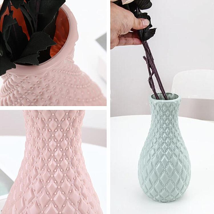 Hydroponic Plastic Vase For Dry And Wet Flower Arrangements - Desktop Furnishings - Pink