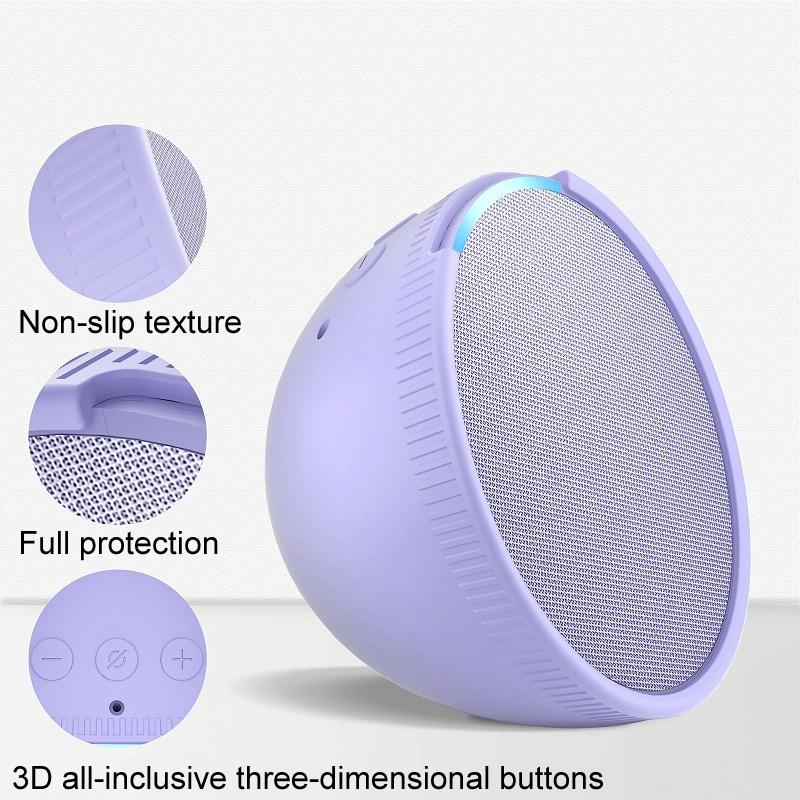 Protective Cover for Amazon Echo Pop Smart Speaker - Drop-proof and All-inclusive - Black
