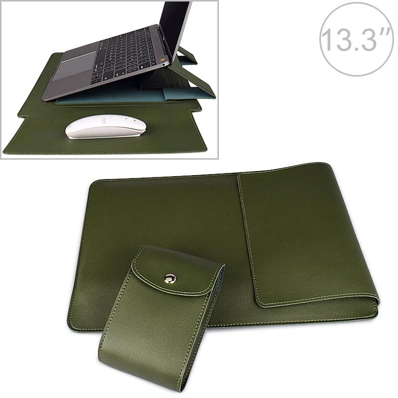 13.3 Inch Laptop Sleeve Leather Case with Small Storage Bag - Yellow