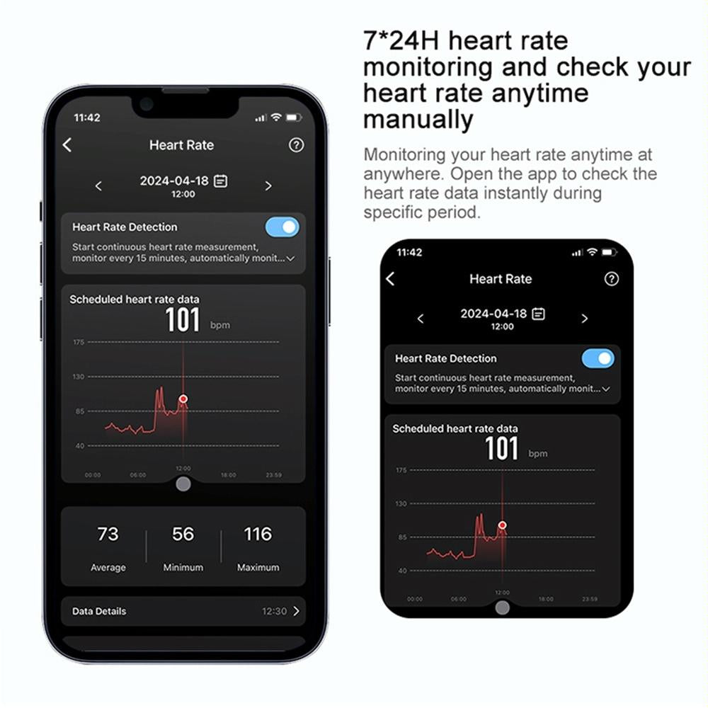 Smart Ring With Heart Rate Blood Oxygen Sleep & Sports Modes - Size 7 - Gold