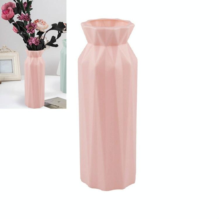 2-Pack Plastic Round Vases - Simple Anti-Fall Home Decor Ornaments - Gray