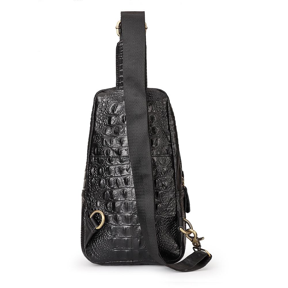 Leather Men Crossbody Bag - Light Brown