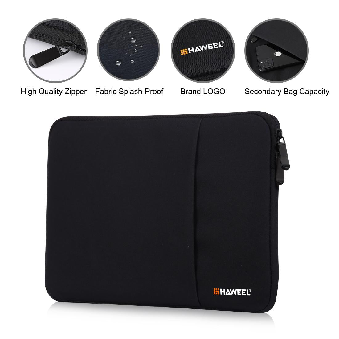 Zipper Sleeve Briefcase for Macbook Samsung Sony Dell Alienware Chuwi Asus Hp Laptops and Tablets - Black