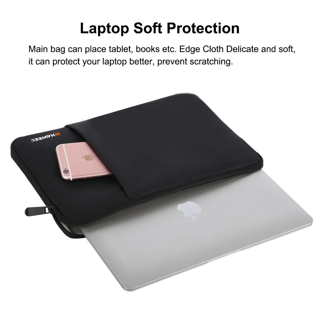 Zipper Sleeve Briefcase for Macbook Samsung Sony Dell Alienware Chuwi Asus Hp Laptops and Tablets - Black