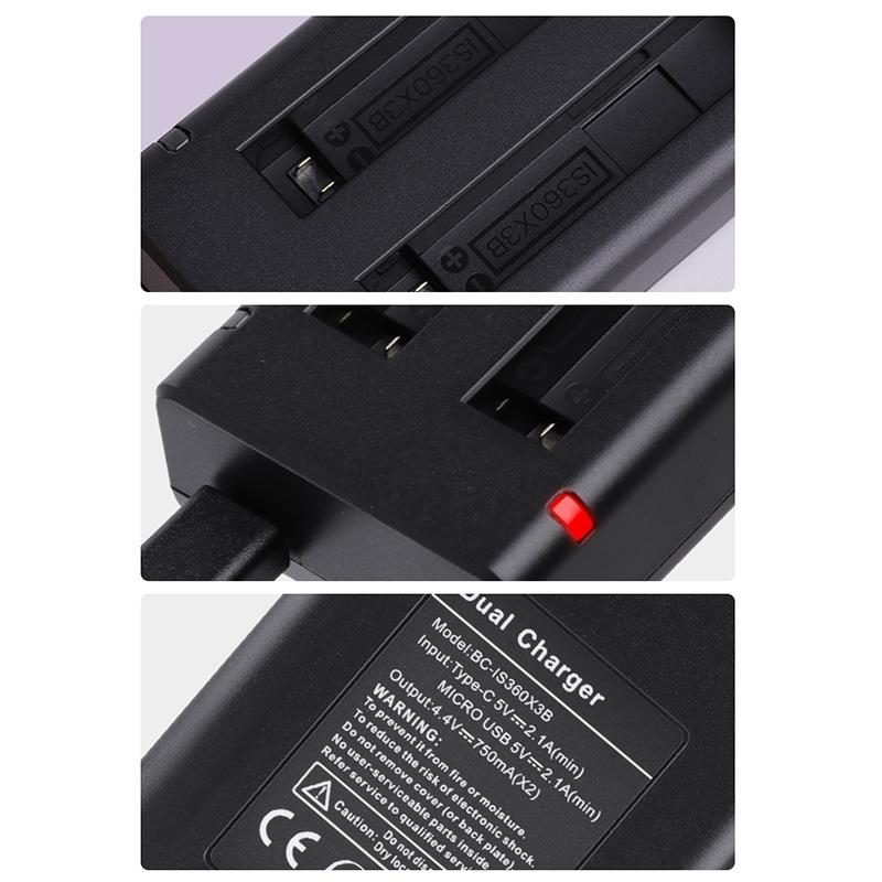 Insta360 X3 Dual Battery Charger With Indicator Light And Cable