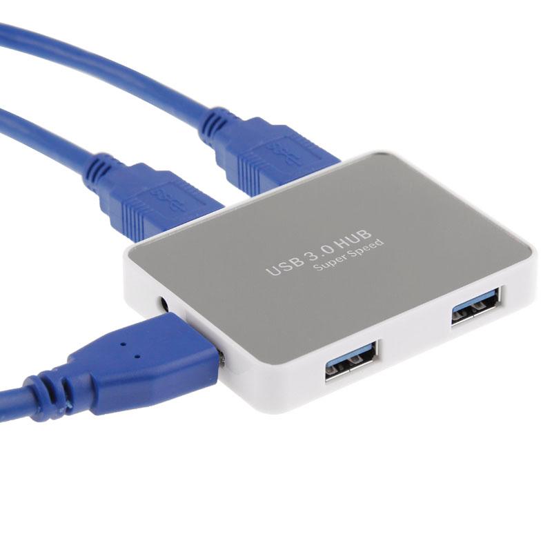 4-Port Usb 3.0 Hub + 60Cm Cable Fast Data Transfer - Black