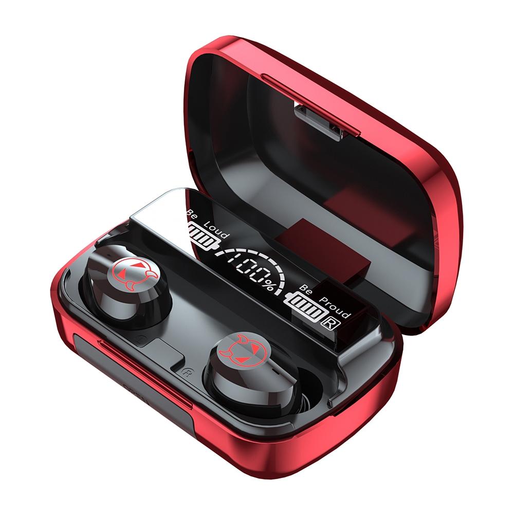 Intelligent Noise Reduction Bluetooth Earphones with Touch Control and Battery Display - Black
