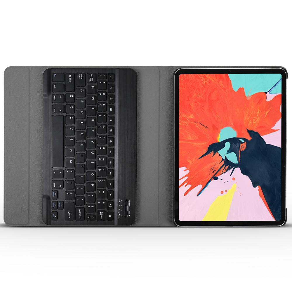Bluetooth Keyboard & Leather Tablet Case For Ipad Pro 11 Detachable Brushed Texture Horizontal Flip Holder - Black