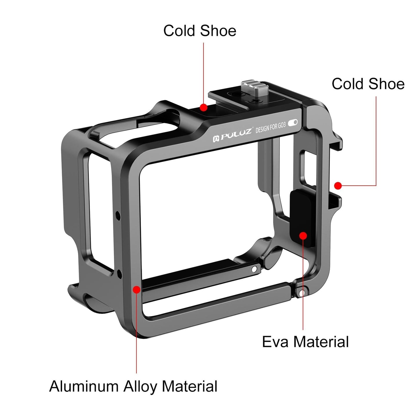Aluminum Alloy Protective Frame for Insta360 Go 3 Camera with Battery Case