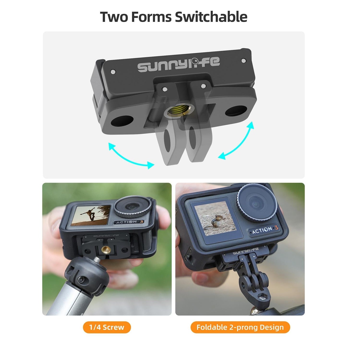 Magnetic Adapter Mount for Dji Action Cameras - Compatible with Action 2 3 and 4