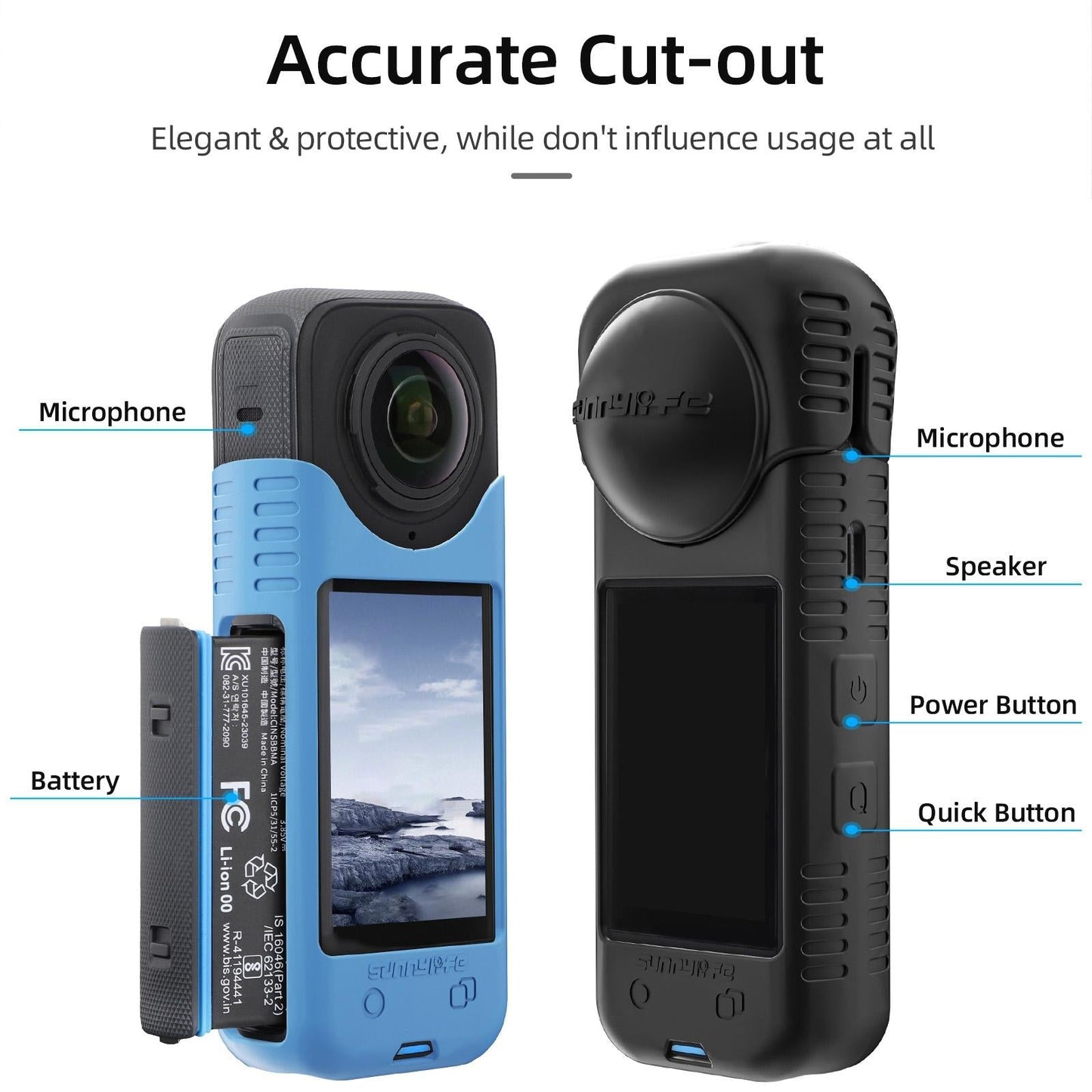 Silicone Shockproof Case And Lens Cover For Insta360 X4 By Sunnylife