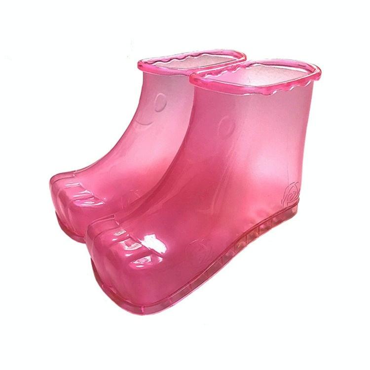 Portable Plastic Bubble Foot Bucket 16.5Cm Height Fits Size 42 Shoes - Rose Red