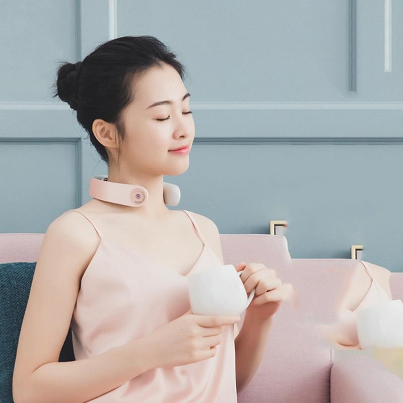 Smart Neck & Shoulder Massager Heat Therapy Multi-Function Cervical Spine Physiotherapy Pgg - Pink