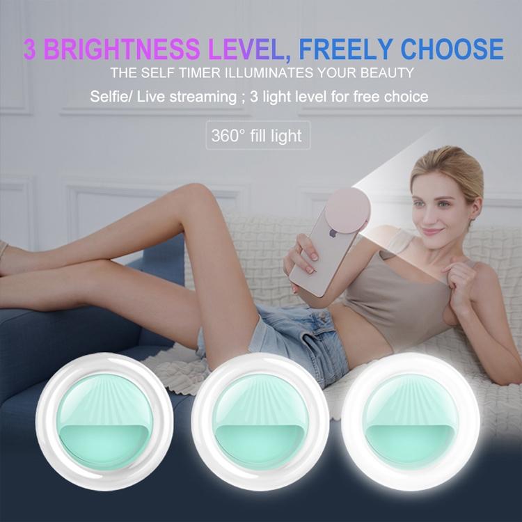 Rechargeable Selfie Light Clip for Beauty and Flash Fill - Black