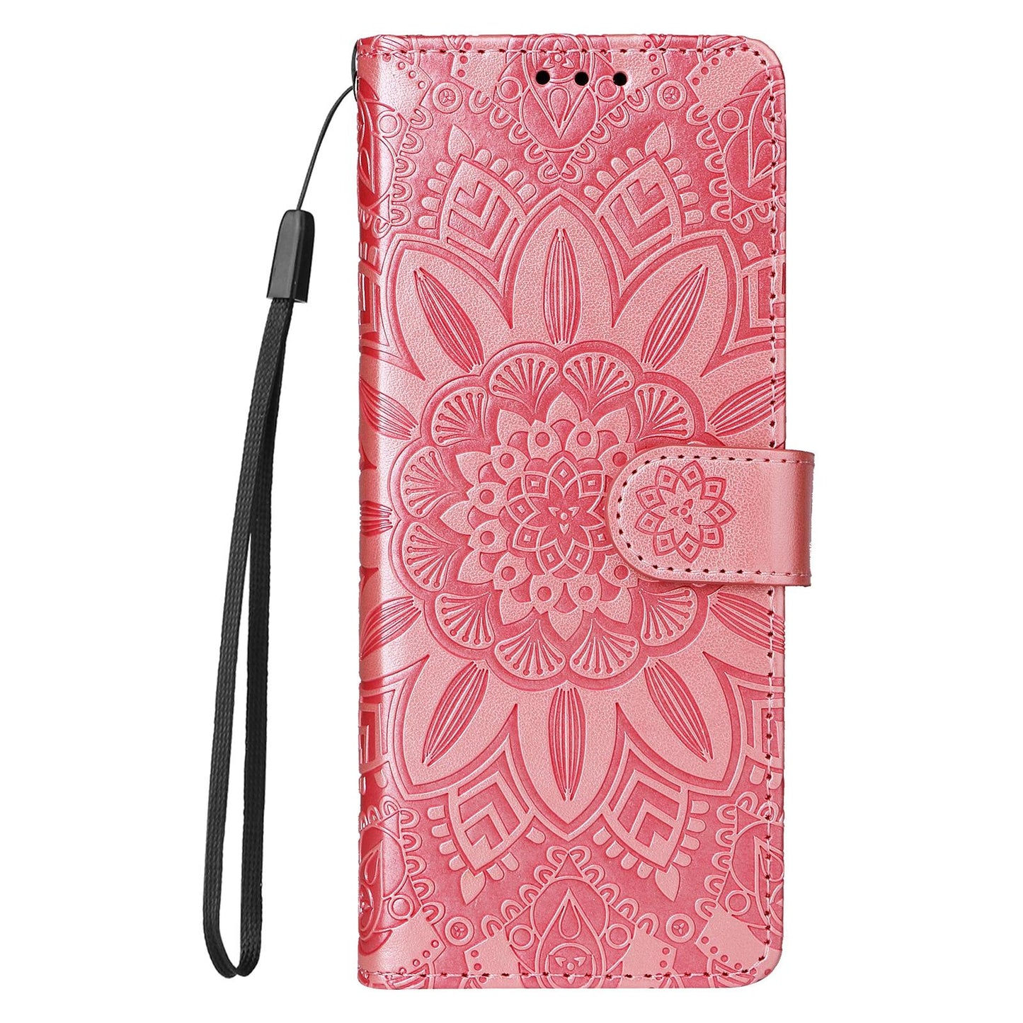 Sunflower Embossed Leather Phone Case for Samsung Galaxy z Fold 4 / 5g - Blue