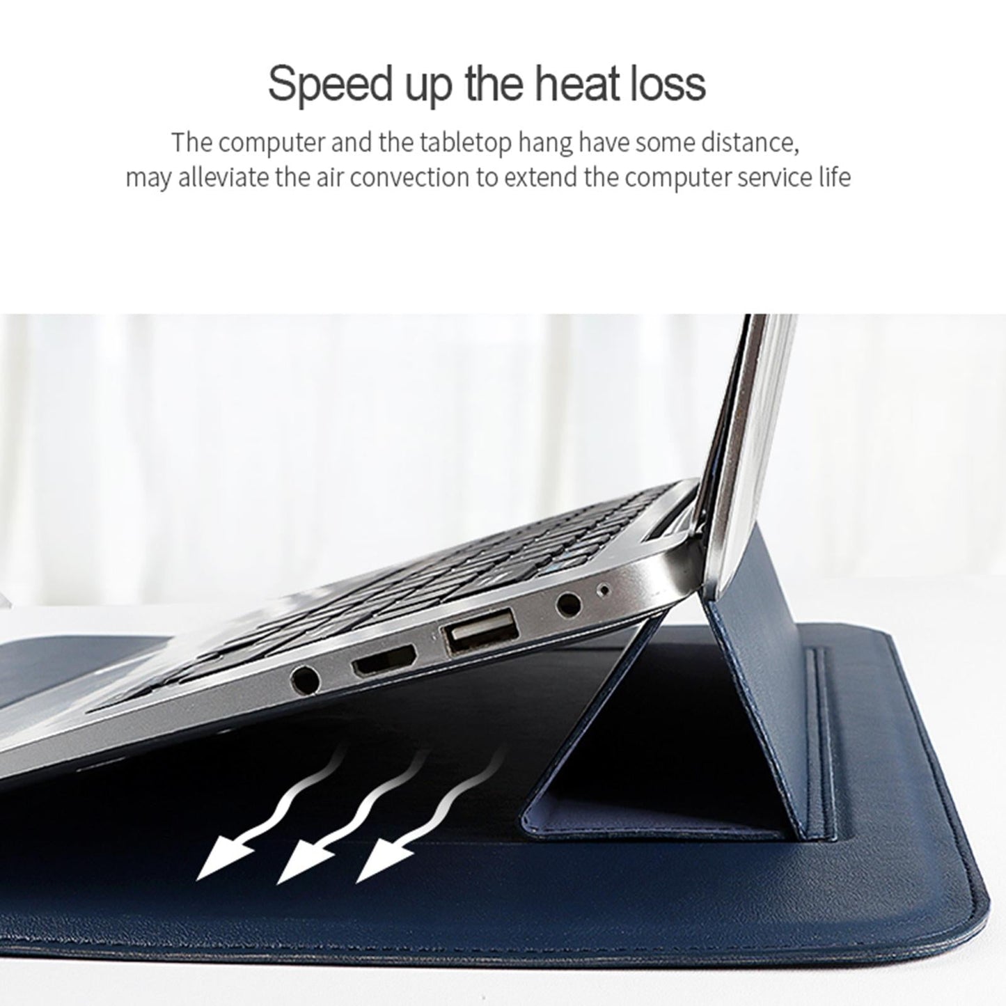 Multifunctional Notebook Liner Bag - Fits 14.1-15.4 Inch - Pu Material - Black