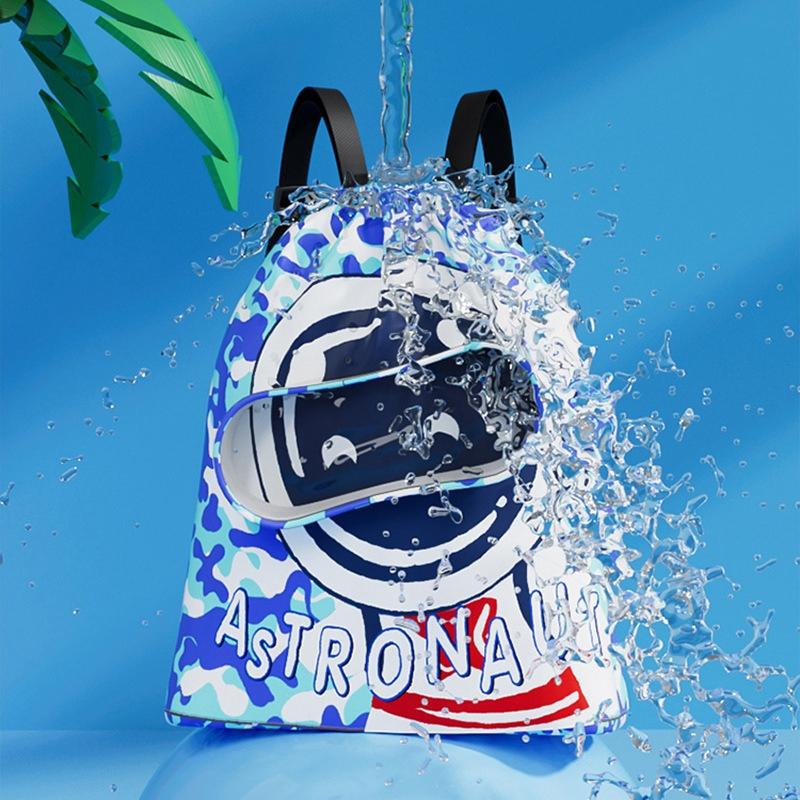 Kids' Swim Bag Cute Cartoon Beach Backpack Waterproof Dry / Wet Large 2 Layer - Purple - Small 1 Layer
