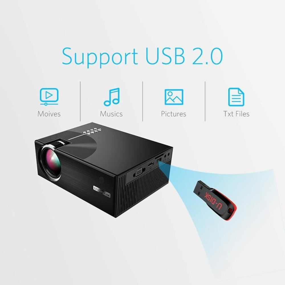 Smart Wifi Projector - 1800 Lumens 720P / 1080P Hd Hdmi / Usb / Vga / Av - Black